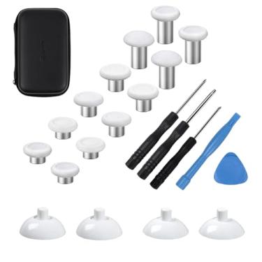 Imagem de RALAN Kit De Reparo Joysticks Intercambiáveis Substituição Para Controles Xbox One, Series X/S, Ps4/Ps5/Switch Pro, Base Plástico Com 3 Alturas, 5 Designs Pegada
