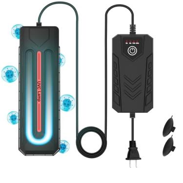 Imagem de Rutloy Luz De Limpeza Para Aquário, Lâmpada Tubo Duplo 20 W Com Temporizador, Água Verde Submersível À Prova D'Água Filtro, Reservatório, Piscina