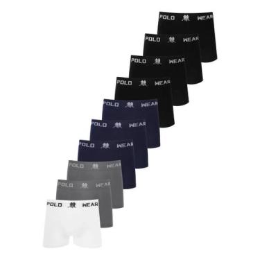 Imagem de Kit 12 Cuecas Boxer Polo Wear Microfibra Sem Costura, Multicolorido, M