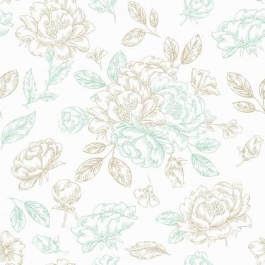 Imagem de WESTICK Papel de parede floral verde/laranja descasque e cole papel de parede 44,5 cm x 254 cm