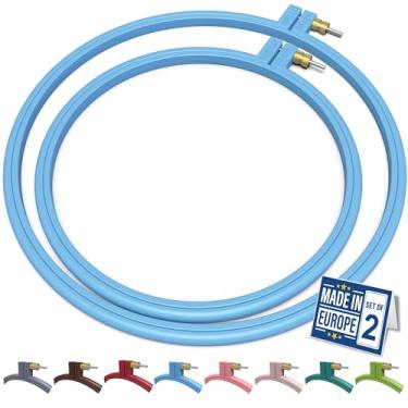 Imagem de Maker Susan Bastidor De Plástico Para Bordado, Ponto Cruz Hello Series Iniciantes, Agulhas Perfuradas Costura, Projetos (Azul, Conjunto 2 Peças)