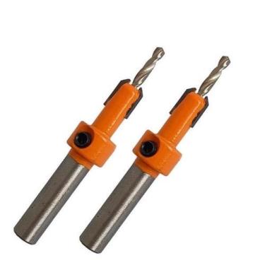 Imagem de Kit 2 Brocas Escareadoras 3Mm X 8Mm Haste Lisa - Hobby & Job