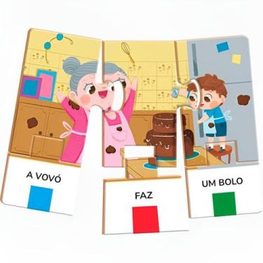 Imagem de Brinquedo Primeiras Frases Quebra Cabeça Infantil Didático - Shopmix