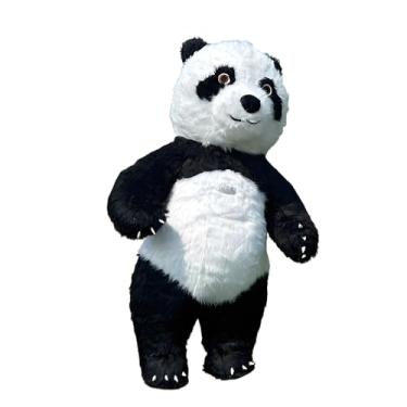 Imagem de ZDSLASHES Fantasia de panda inflável gigante – fantasia de Halloween adulto de corpo inteiro de 192 cm, roupa de festa engraçada para Natal, cosplay e eventos