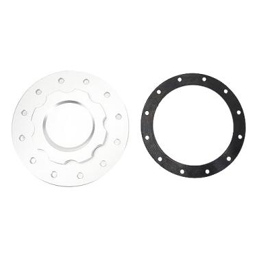 Imagem de Tampa de célula de combustível SLFCC-01 kit de vedação de tampa de pescoço de enchimento de alumínio com 12 parafusos universal para carro prata (prata)