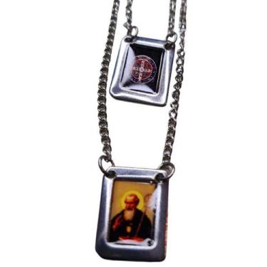 Imagem de Escapulário Inox São Bento Resinado - Samaritano