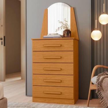 Imagem de Comoda 5 Gavetas 1 E Roncador Cinamomo Off White - CASA H