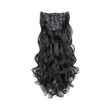 Imagem de Loira Preta 24 Polegadas Longas Extensões De Cabelo Sintético Reto 16 
