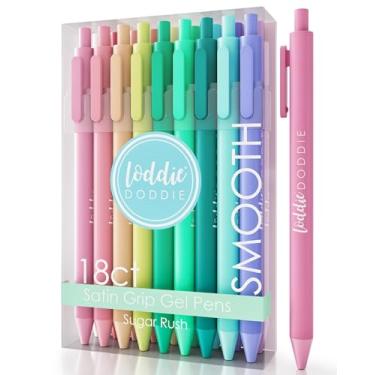 Imagem de Loddie Doddie Canetas de gel retráteis - 18 cores pastel e canetas de diário de ponta fina de 0,7 mm - barril de cetim liso - para suprimentos e cadernos Bullet Journal