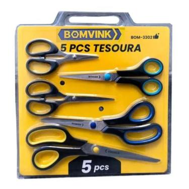 Imagem de Kit 5 Tesoura Lamina De Aço Inoxidável Resistente Universal - BOMVINK