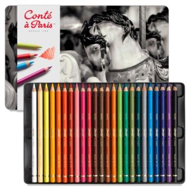 Imagem de Estojo Metal Lápis Pastel Seco 24 Peças Conte À Paris 2182 - CONTE A P