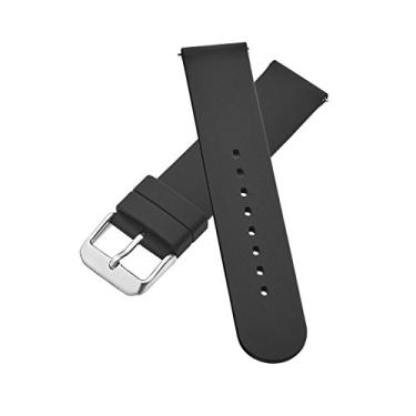 Imagem de ALPINE Pulseira de relógio macia e suave de borracha de silicone com barras de mola de liberação rápida 316L - preto, branco, vermelho, azul e cinza - 20 mm, 22 mm, 24 mm, 22MM