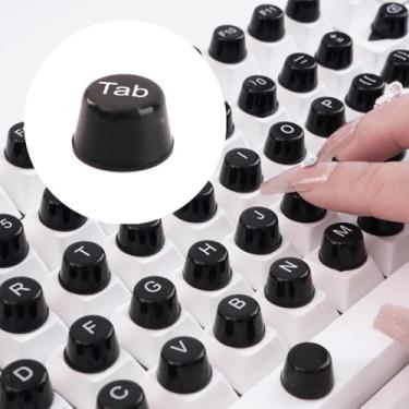 Imagem de BLEWAY Conjunto de 96 peças de adesivos de teclado de unhas longas: bolhas de teclado de unhas longas - adesivos de mesa para teclado de unhas longas de proteção (preto)