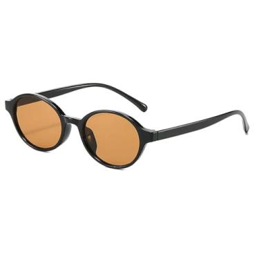 Imagem de Óculos de sol redondos vintage femininos, armação pequena de luxo, moda masculina, clássico, leopardo, feminino, UV400 (preto-marrom)