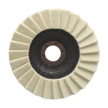 Imagem de Bothyi Disco de polimento com aba de feltro de lã, ângulo de fixação, disco de polimento redondo leve multiuso para mármore, metal, vidro, carro, Tipo 125
