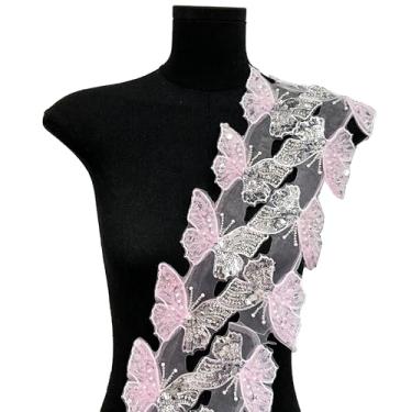Imagem de Retalhos de tule borboleta com acabamento em renda 3D lantejoulas bordadas, aplique de costura, faça você mesmo, para roupas, vestido de casamento, chapéu, cachecol, decoração de festa em casa, 10