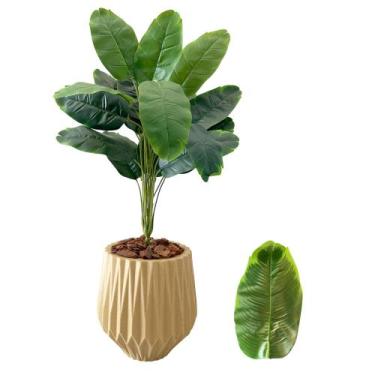 Imagem de Bananeira Buquê Planta Artificial Com Vaso Polietileno - FlorImp