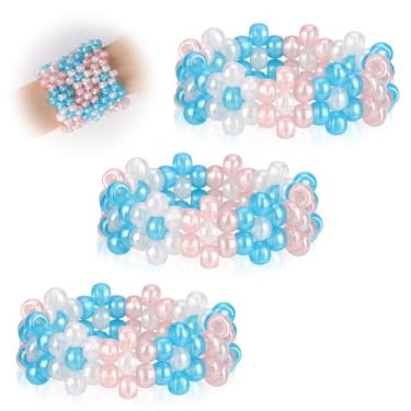 Imagem de SMAODSGN 3 pulseiras de flores Kandi elásticas para doces rave pérola com contas de flor Kandi Cuff acessórios de rave joias música lembrancinha de festa para mulheres amigas EDM festa festival de