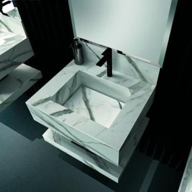 Imagem de Bancada em Porcelanato 60cm com Cuba Esculpida Max - Blu
