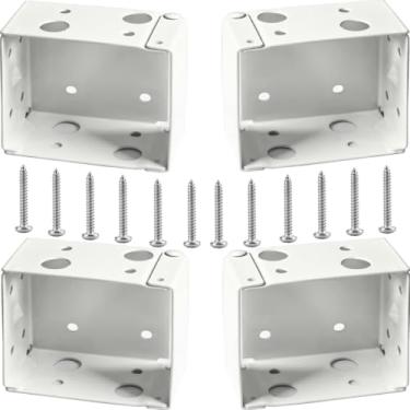 Imagem de 4 peças de suportes de persianas para persianas de janela de perfil baixo de 5 cm suporte de montagem de caixa - cor branca