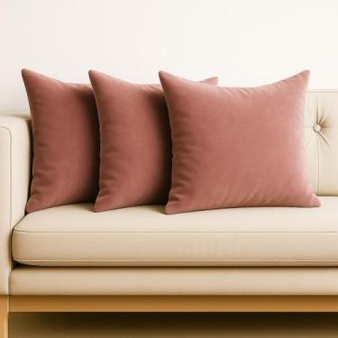 Imagem de Almofadas Cheia Veludo Sofa 45x45 Tons Colorido - Art in Decor, Rosa-p