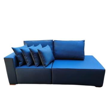 Imagem de sofá Toronto 2 lugares chese/ilha 190M - deddecor, Azul escuro