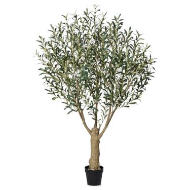 Imagem de VeriNatural Oliveira artificial 1,8 m de altura - Oliveiras artificiais resistentes a UV com tronco forte para uso externo - Planta falsa de seda em vaso grande para ambientes internos em casa, sala