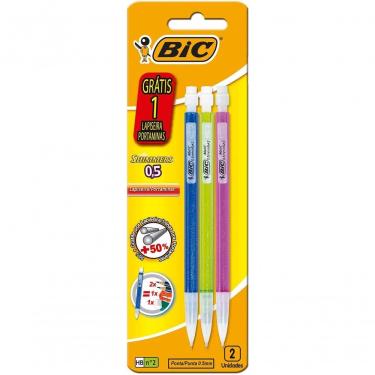 Imagem de Lapiseira Bic Shimmers 0,5mm Borracha Na Ponta Multicor Embalagem Leve 3 Pague 2