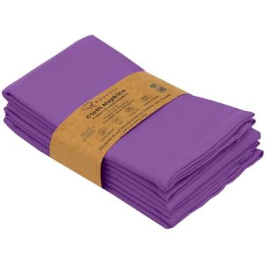 Imagem de RUVANTI Conjunto De 4 Guardanapos Pano Ruvanti, 45X45 Cm, Laváveis, Macios, Duráveis, Absorventes, Mistura Algodão. Jantar À Mesa Para Hotel, Almoço, Restaurante, Festas Casamento - Roxo