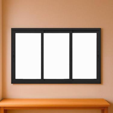 Imagem de Janela Correr 3 Folhas Vidro 2,00x1,00m Vidro Temperado 6mm Fábrica do