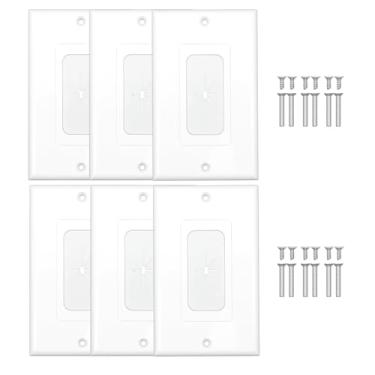 Imagem de XGGYA Placa de parede de borracha flexível, placa de parede de tamanho padrão, 1 gangue, 11,4 cm x 2,75, inserção de ilhós de parede de borracha para cabos de baixa tensão, sistema de home theater