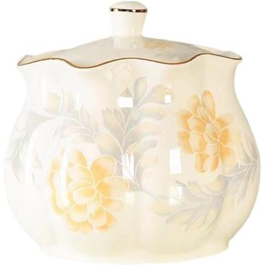 Imagem de Pote De Biscoitos De Cerâmica Floral Vintage Com Tampa Hermética, Lata De Cozinha De Porcelana De 40 Oz Para Açúcar, Chá, Café, Cereal, Grande Pote De Doces De Cerâmica Lanche, A