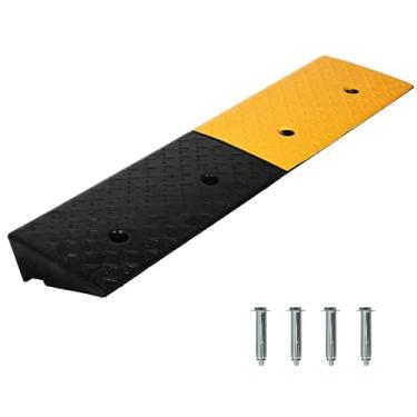 Imagem de Nisorpa Rampas de Meio-Fio de Borracha de 4" Rampas de Entrada de Automóveis de Carga Pesada de 10 Toneladas com 4 Parafusos de Expansão, Rampa Antiderrapante de Limite de Cadeira de Rodas para Caminh