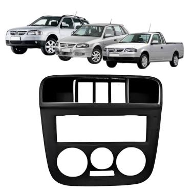Imagem de Moldura 1 Din Gol G4 Parati Saveiro 2006 à 2009 3 Botões Preta Painel Rádio Som Expex Epx Vw-536