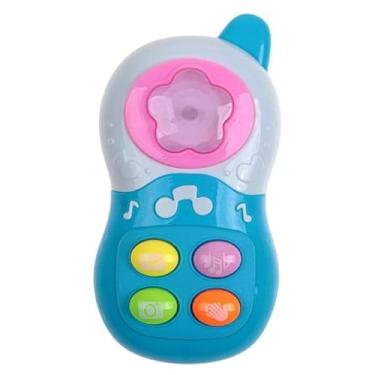 Imagem de Telefone celular Brinquedo De Atividades Bebês Crianças sons e luz - Azul