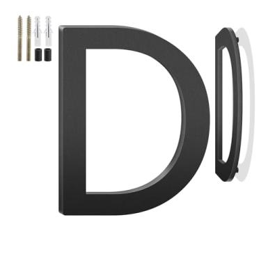 Imagem de Números de casa flutuantes de 10 cm e letras de metal para placas externas, números de casa para fora, letras de endereço de alumínio e números para porta, caixa de correio, jardim, perfeito para casa