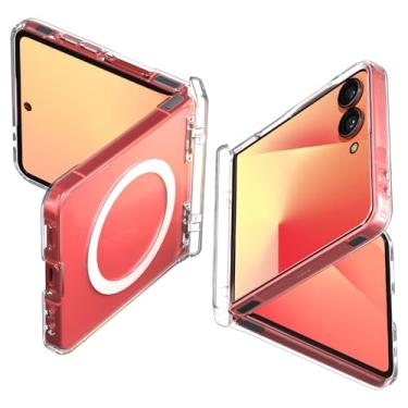 Imagem de Capa Spigen para Galaxy Z Flip 7, Ultra Hybrid Pro MagFit projetada para Samsung Galaxy Z Flip 7 - Branco transparente