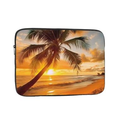Imagem de Capa para laptop de praia tropical, palmeira, pôr do sol, 13 polegadas, à prova de choque, capa protetora para notebook resistente à água, bolsa de transporte, bolsa de computador portátil, pasta para