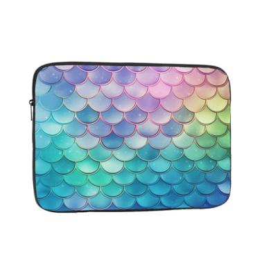 Imagem de Capa para laptop com escamas de sereia degradê sonhadora, bolsa para laptop, capa protetora para notebook de 13 polegadas