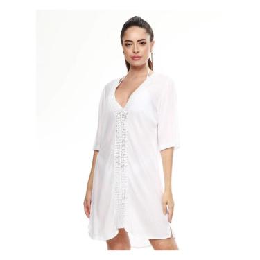 Imagem de Saída de Praia Voil Manly Branca-Feminino