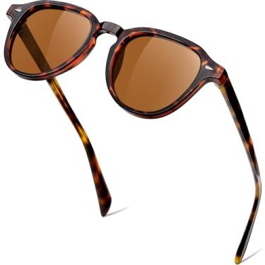 Imagem de KANASTAL Marrom Leopardo Óculos de Sol Tartaruga Feminino Polarizado Redondo Escuro Proteção UV 400 Acetato TR90 Oculos Masculino Pequenos Vintage Brown Sunglasses Women -Marrons Tartaruga