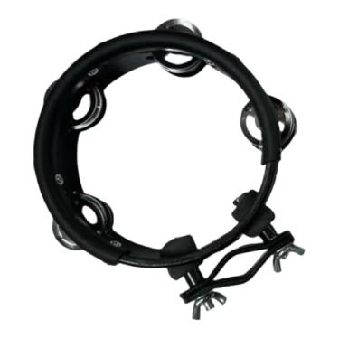 Imagem de Kokiya Pandeiro de percussão pandeiro de mão prático profissional para casamento conjunto de bateria, Preto