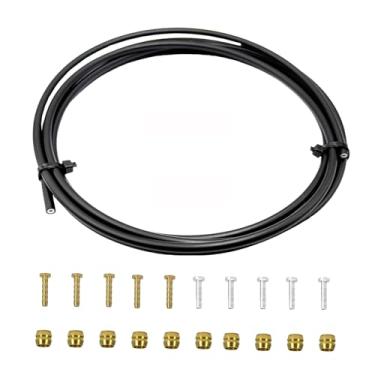 Imagem de Kit de mangueira de freio hidráulico para bicicleta, tubo de óleo de freio de bicicleta de 2500 mm ID.2 mm x OD.5 mm com virolas e farpas de latão BH59 BH90 compatíveis com o sistema Shimano BH59 BH90