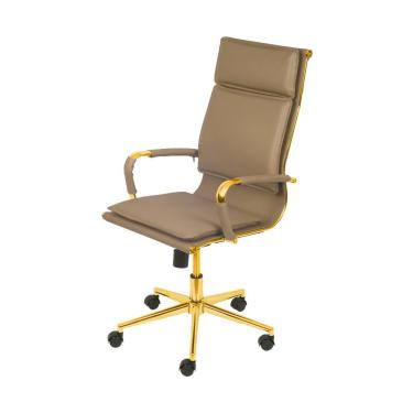 Imagem de Cadeira De Escritório Giratoria Eames Soft Caramelo - Alta | Dourado Brilho