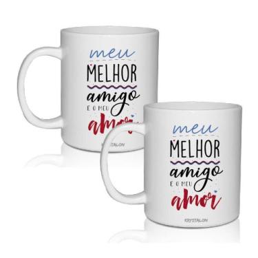 Imagem de Kit 2 Canecas Acrílico Meu Melhor Amigo - Dia Dos Namorados - Krystalo