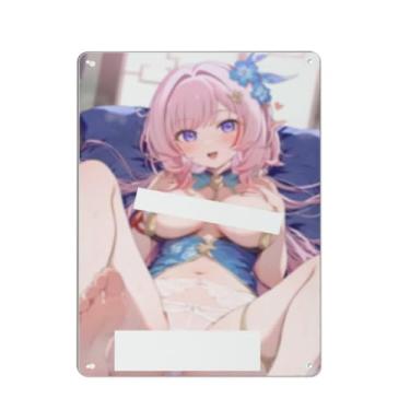 Imagem de Anime Sexy Bikini Hot Girl Pinup Girl Metal Tin Sign Wall Art Poster Decor for Home Bar Club Bedroom Bathroom Man Cave Otaku 30,5 x 40,6 cm, AN011