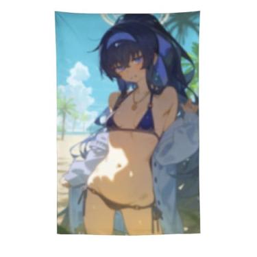 Imagem de LIEGBMEU Sexy Bikini Hot Anime Girl Tapeçaria 152.4 cm x 228.6 cm Interior Exterior Wall Quilt Art Decoração de Tapeçaria Caprichosa, AF024