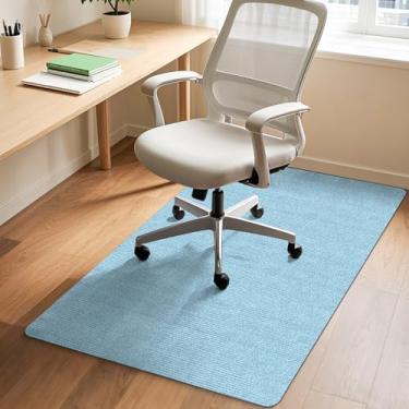 Imagem de Tapete de cadeira de escritório para pisos de madeira 122 x 91 cm, protetor de piso de azulejo grande antiderrapante durável, antiarranhões, espesso, resistente, reciclável, para cadeiras de rodinhas
