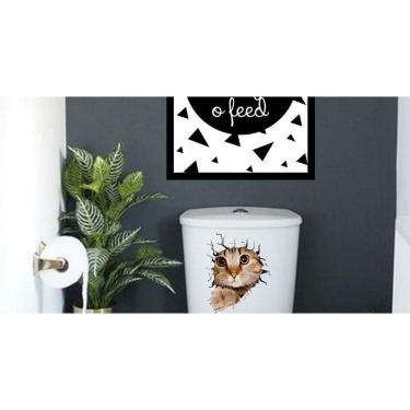 Imagem de Adesivo De Vaso Sanitário 3D Gatinho
