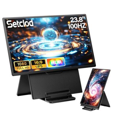 Imagem de Monitor portátil grande de 60,5 cm, extensor de tela de laptop 1080p FHD 100Hz, IPS 125% sRGB, hub USB extra para jogos de escritório com suporte destacável, monitor de viagem para Windows, Mac, Xbox